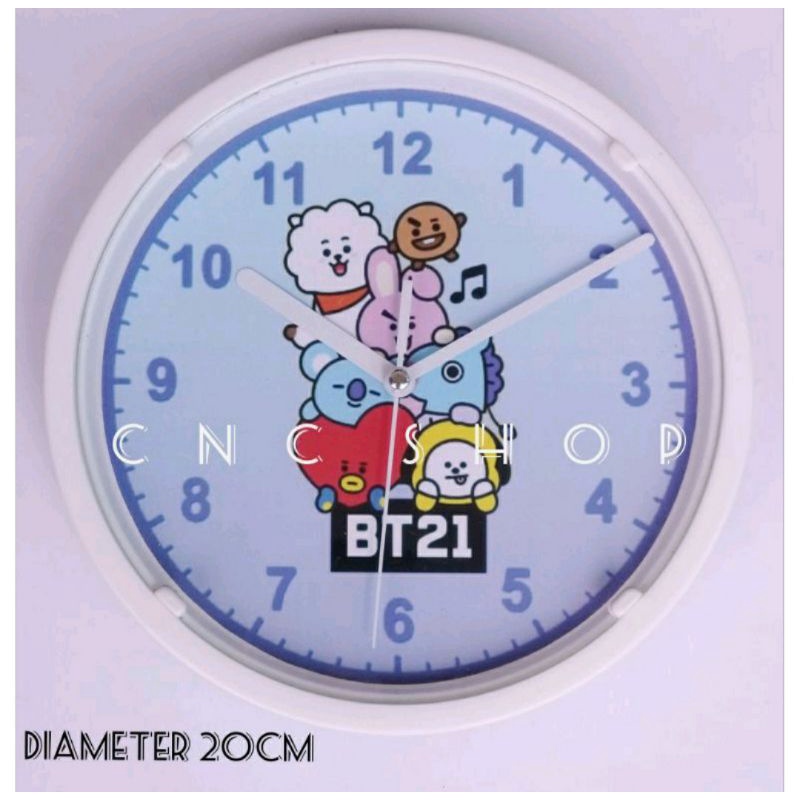 Jam Dinding Emoticon BT Diameter 20cm Lucu Bagus Jam Meja Kado Anak Cewe Dekorasi Kamar Wallclock Su