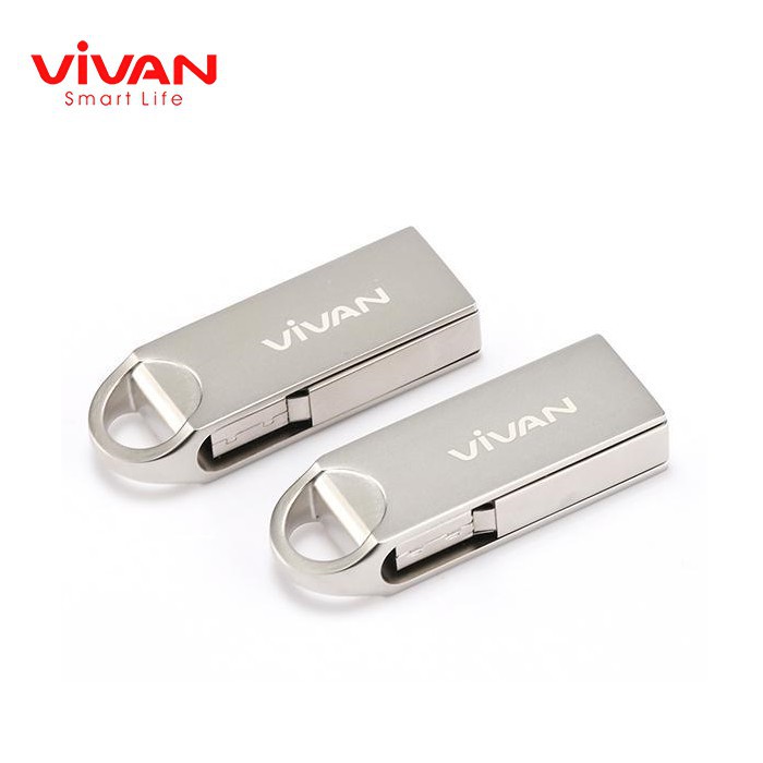 Flashdisk VIVAN VF216 16GB with 360 Rotation Design Silver - Garansi Resmi 5 Tahun