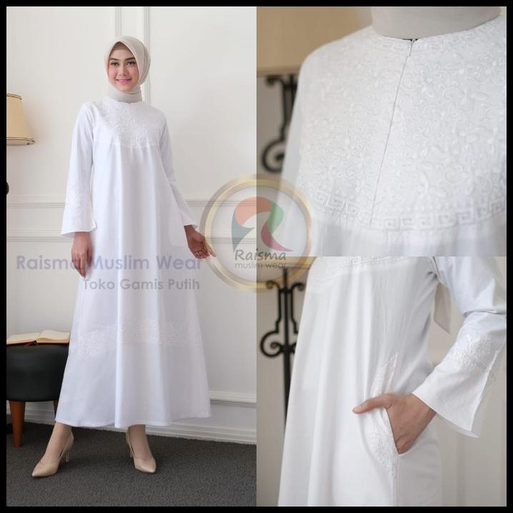Jual Baju Gamis Putih Gamis Putih Dress Muslim Wanita Gamis Wanita Shopee Indonesia