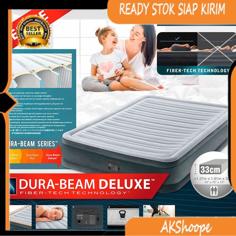 KASUR ANGIN INTEX DURA BEAM DELUXE 1.37m x 1.91m x 33cm