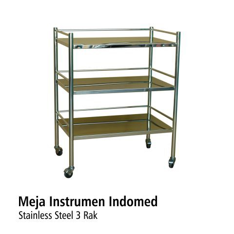 Meja Instrument 3 rak Stainless Steel