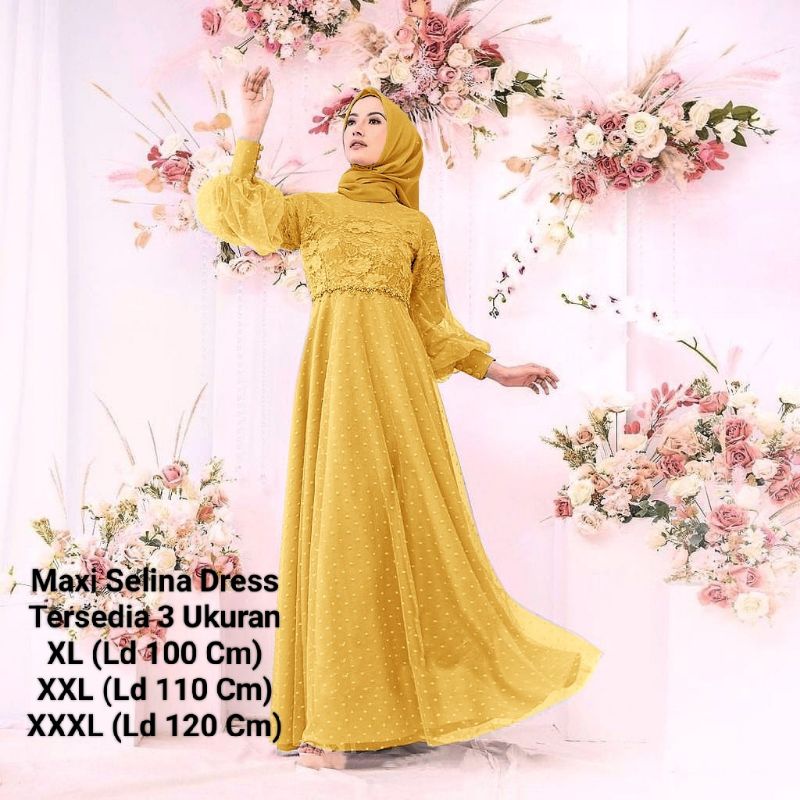 COD☑️Pakaian Gamis Terbaru/Maxi Selina Dress (3SIZE)/Gamis Tutu Tille Dot/Inah Dress Brokat Tile Dot/Pakaian Muslim tille Dot/Pakaian Pesta/Good Quality