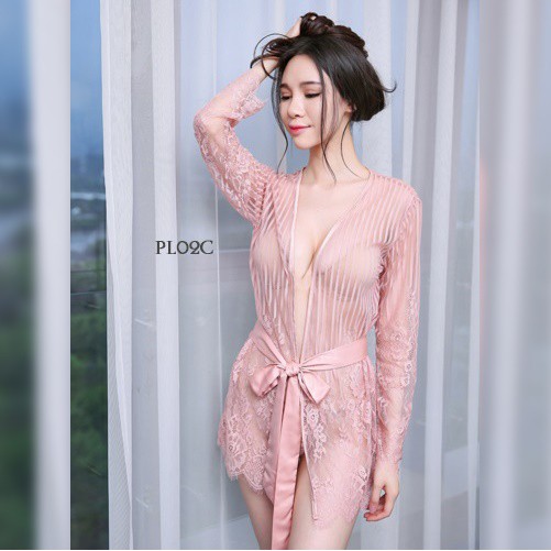 [PRIVASI AMAN] BAJU TIDUR KIMONO LINGERIE SEXY SLEEP WEAR PREMIUM LACE SALEM PL02C