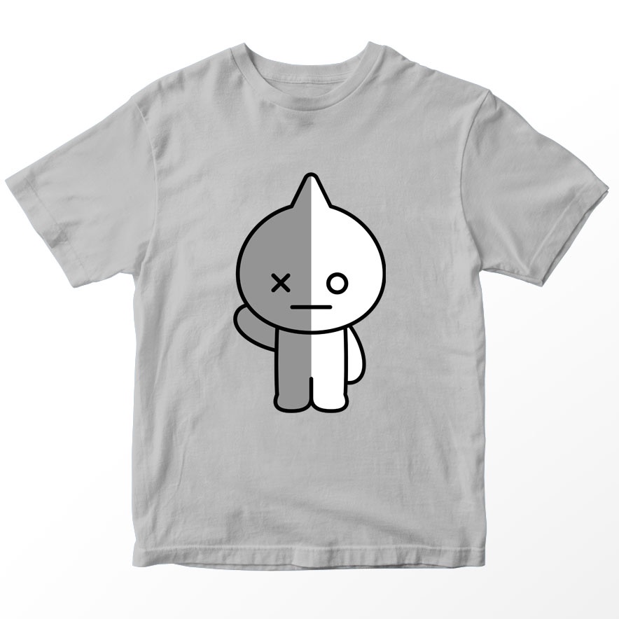 Kaos BT21 BTS Anak Gambar Van, Warna Abu-abu, Umur 1-10 Tahun