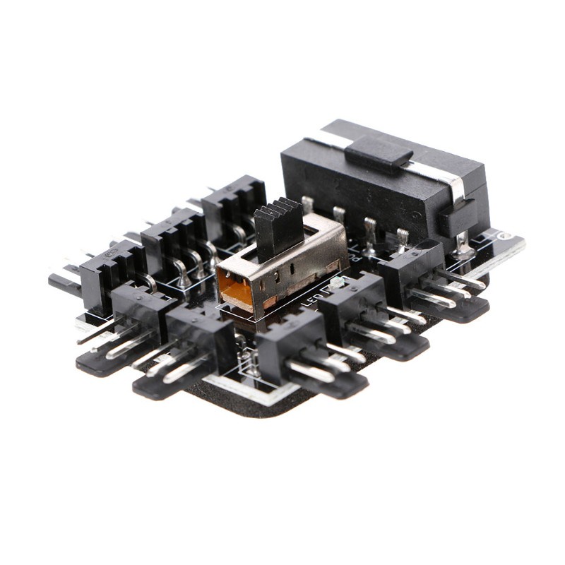 Cre Hub Splitter Ide Molex 1 Ke 8 Arah 3-pin 12v Untuk Kipas Pendingin Pc