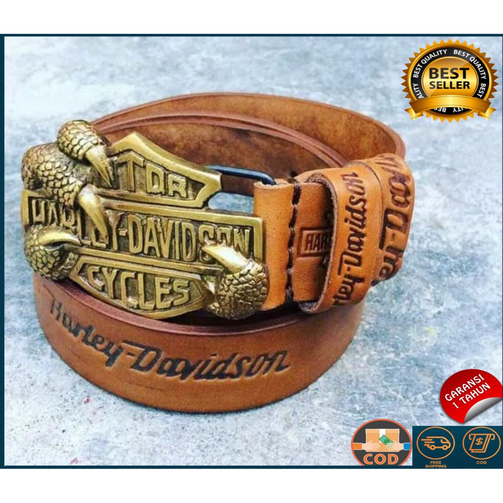 Sabuk Harley Davidson Ikat Pinggang kulit Asli - Sabuk Pria Kulit Asli - Gesper Harley Davidson HD01