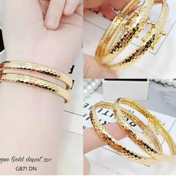 Koleksi Terbaru.. gelang tangan kolong 2pcs gelang keroncong kolong isi 2 perhiasan wanita titanium 