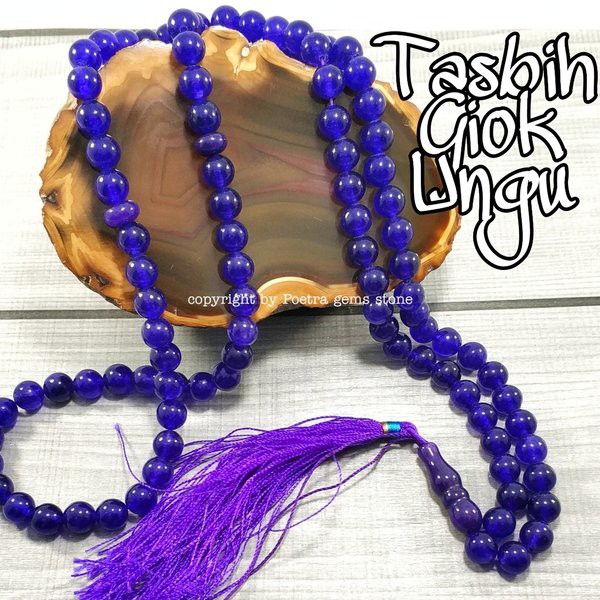 TASBIH NATURAL BATU ALAM PURPLE JADE ASLI