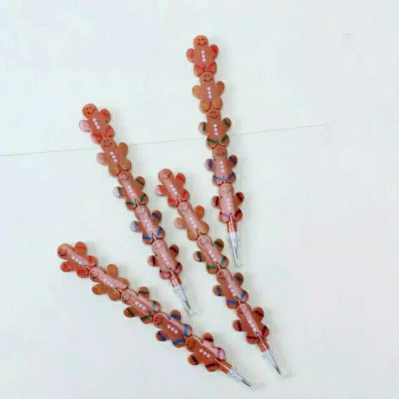 

Pensil Gingerbread man kue jahe peluru lantu susun Bensia refill isi