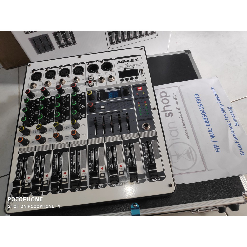 Mixer Audio Ashley M-Four 4 Channel Efek Reverb USB plus Hardcase