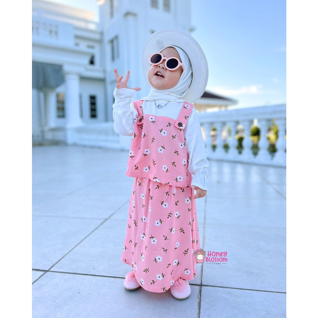 HoneyBlossom - set rok anak perempuan / setelan rok anak bunga alyssa 1-5 tahun