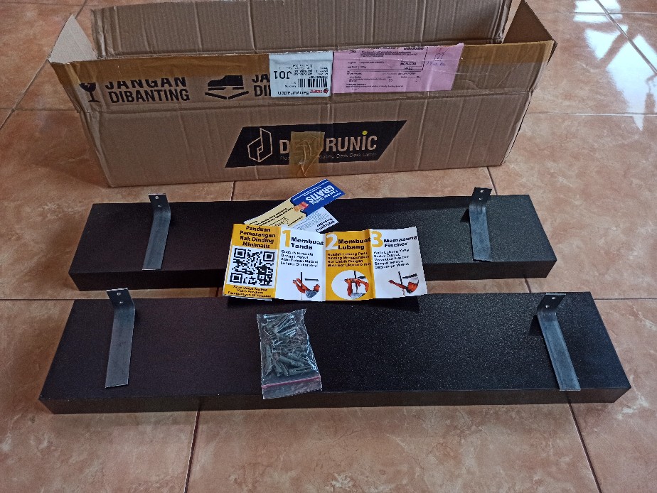 Set Rak Ambalan Dinding Minimalis 2 Pcs Uk. 60,60 Cm