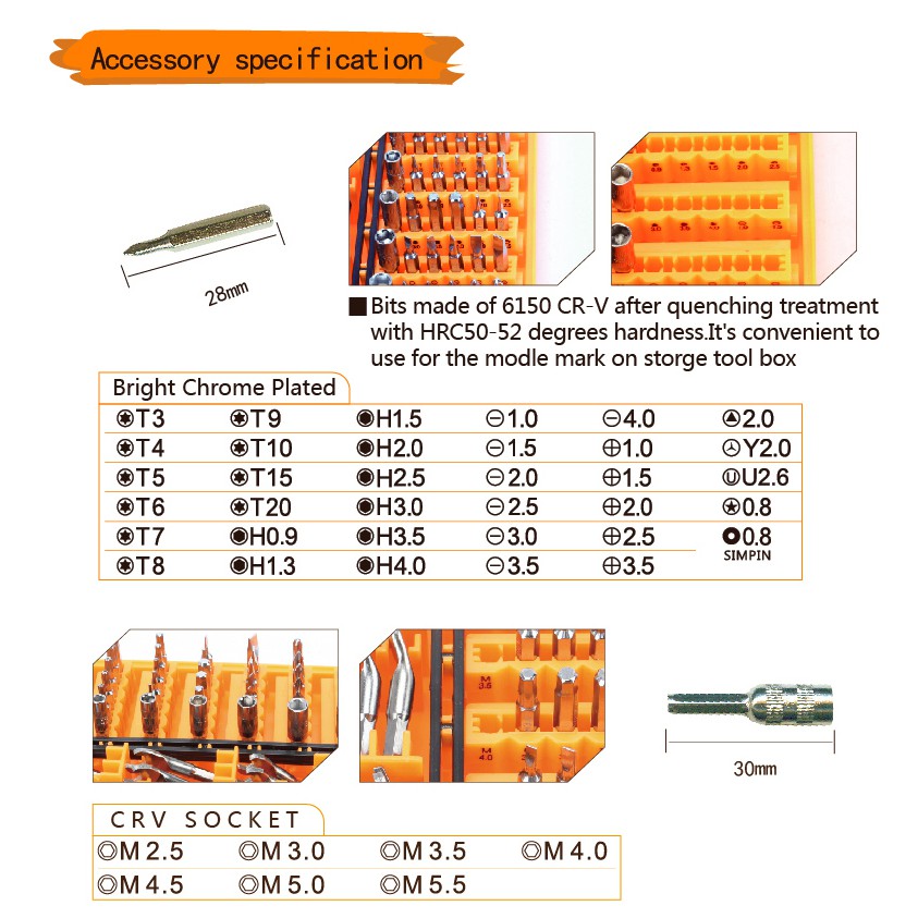 Jakemy 52 in 1 High Grade Screwdriver Set - JM-8150