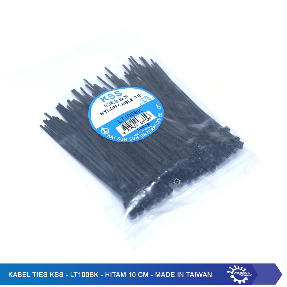 Kabel Ties KSS - LT100BK - Hitam 10 cm - Made In Taiwan