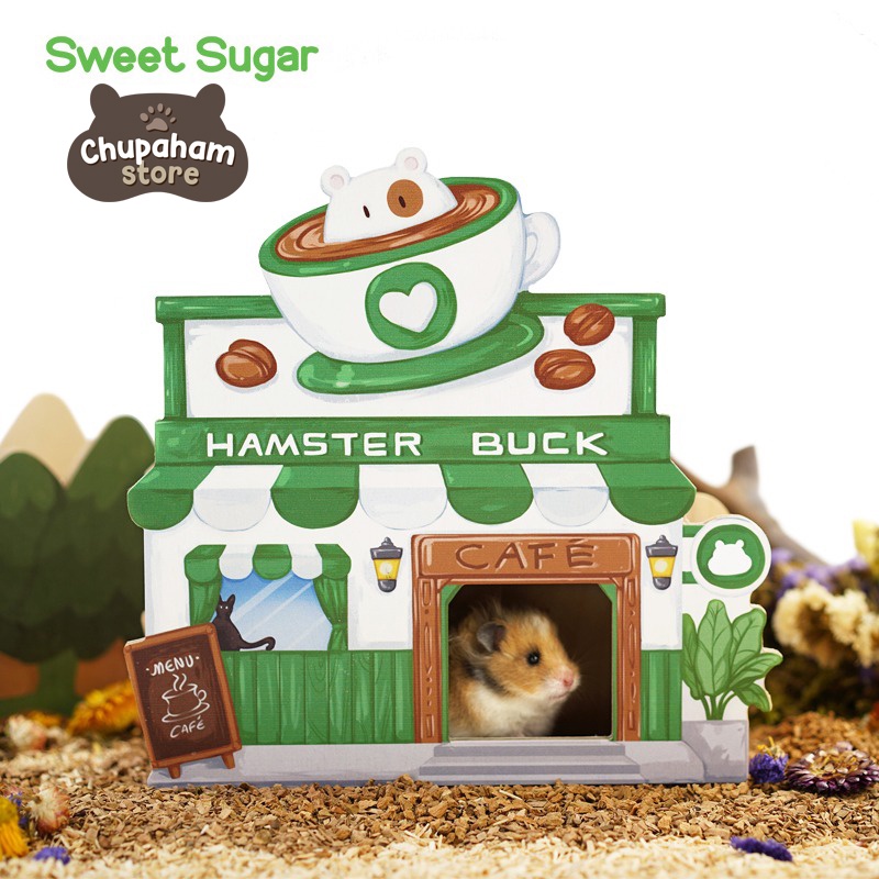 Sweet Sugar Wooden House Collection / Hideout Hamster Gerbil Kayu Lucu Import Rumah Kayu Aksesoris Kandang Hamster-1