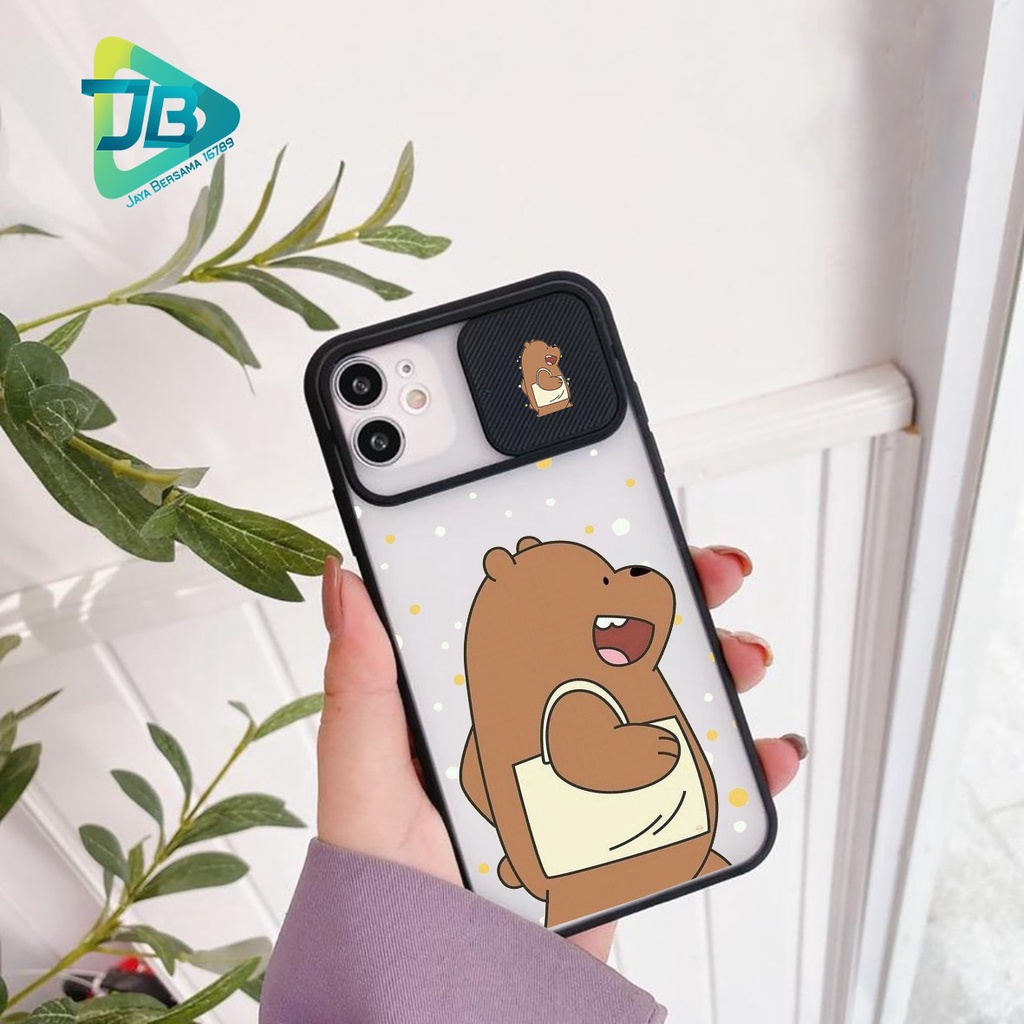 SOFTCASE SLIDE KAMERA BEAR OPPO VIVO SAMSUNG XIAOMI REALME IPHONE ALL TYPE JB4967