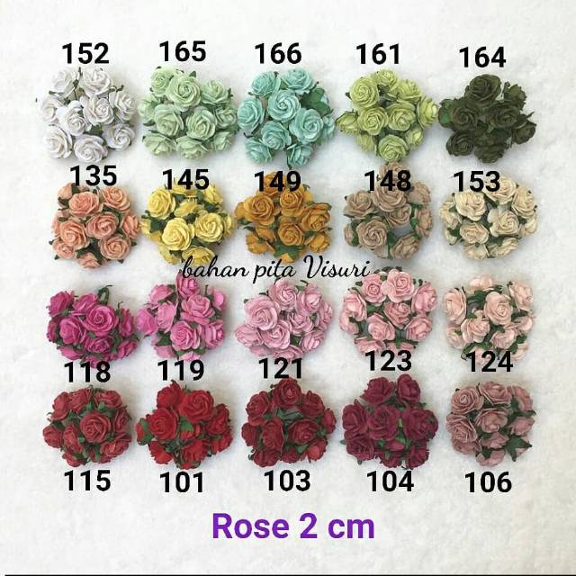 Paper Flower Rose 2 cm Seri C