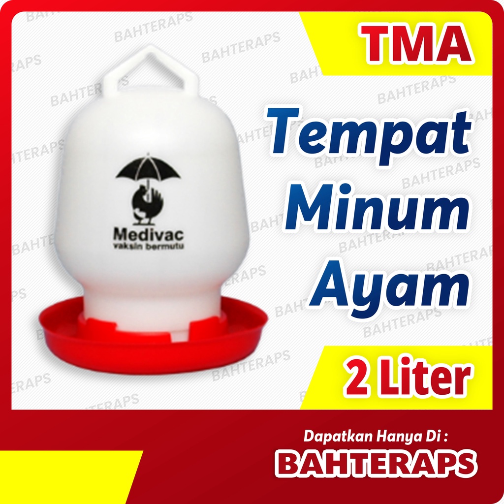 Tempat Minum Ayam 2 Liter Merek Medion Untuk Ayam Broiler, DOC, dan Puyuh