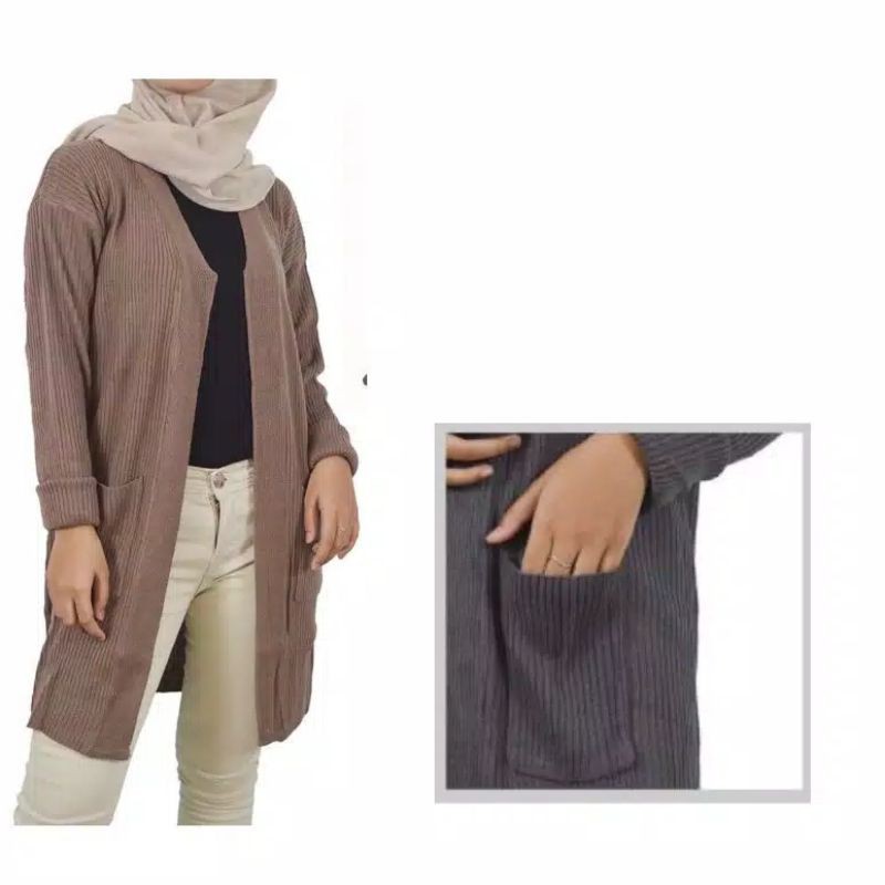 Syasweater - CARDIGAN PANJANG WANITA BELLE OVERSIZE Cardigan Wanita-1