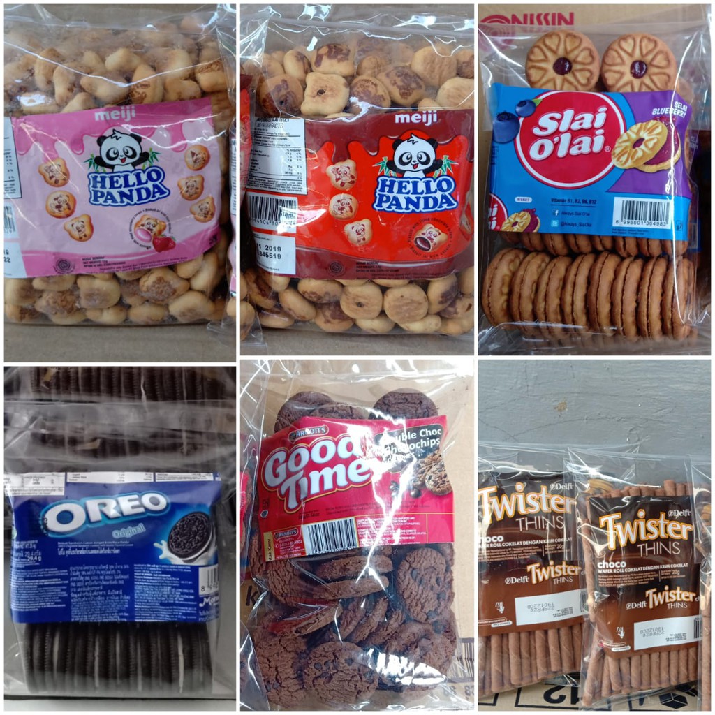 

Cemilan Biskuit Branded Original Kiloan Kemasan 250 gr ( Harga 13K - 25K )