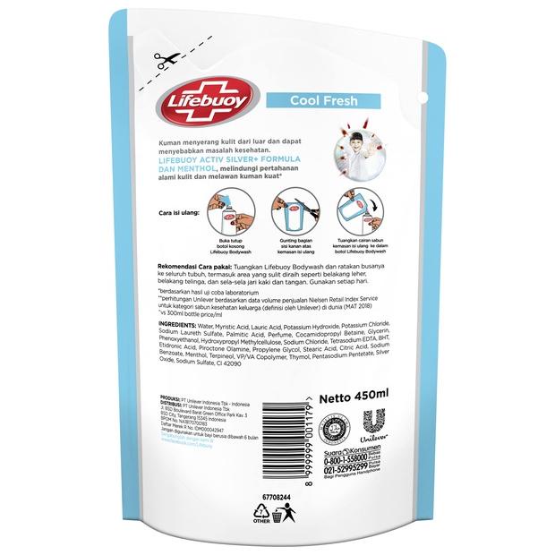 Lifebuoy Sabun Cair Cool Fresh Refill 450 Ml Multi Pack