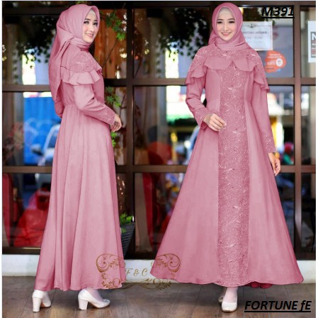 BIG SALE Qonitah Project GDK 281 XS-XL Gamis Dewasa Original Keke Busana Muslim