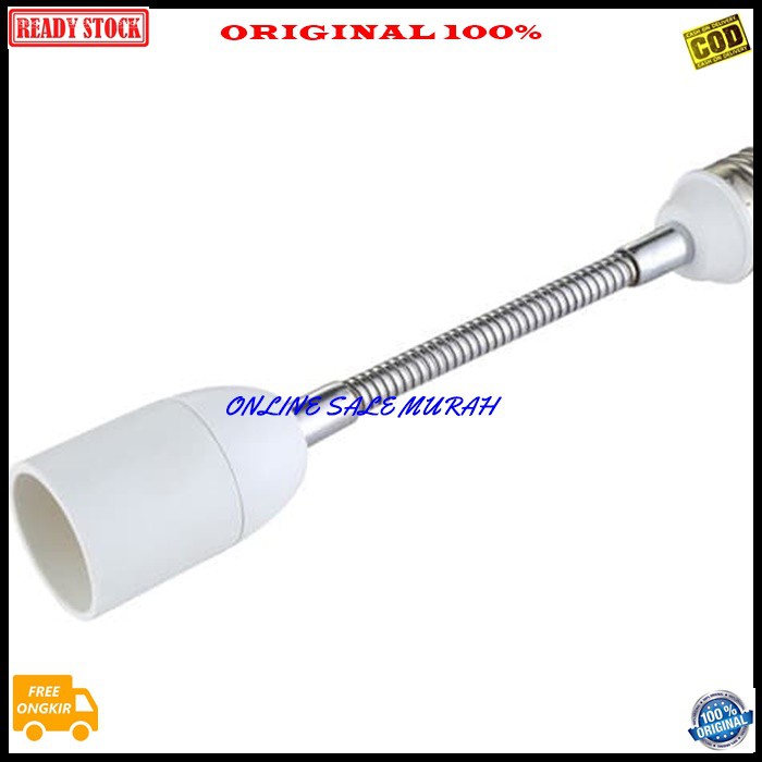 G275 Sambungan lampu hias belajar penerang spiral Fitting Holder Connector Extention pemanjang soket Bohlam Ulir Lamp Downlight led bohlam fleksible G275   Panjang 28cm  BISA SEGALA JENIS LAMPU DAN RUMAH LAMPU E27  Kegunaan : 1. Agar cahaya LED lebih meny