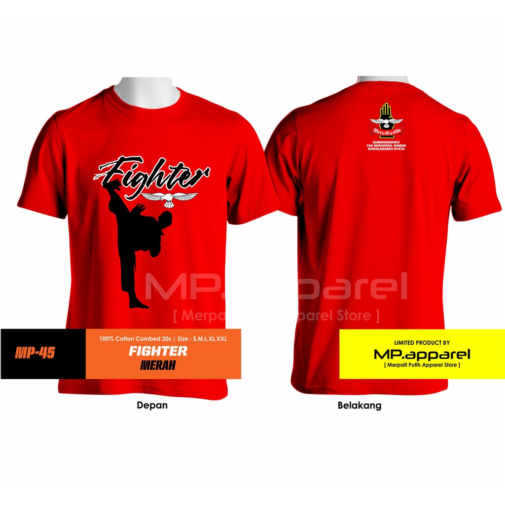 KAOS TERLARIS FIGHTER MERPATI PUTIH MP45 WARNA MERAH