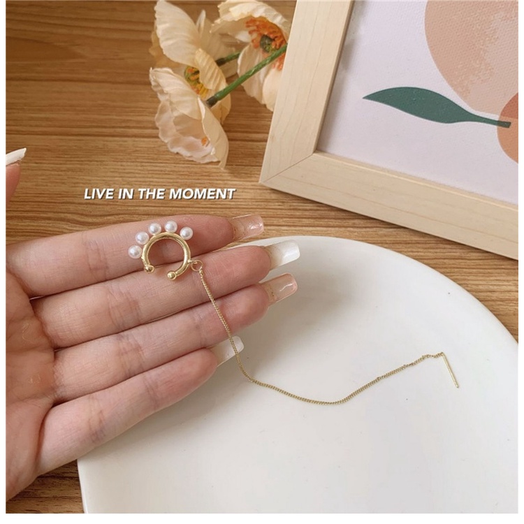 Anting Tusuk Sterling Silver 925 Simple Gaya Korea Dengan Mutiara Untuk Wanita