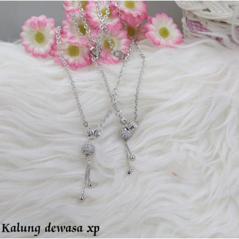 kalung xuping silver gandul cantik anti karat UK 45 cm