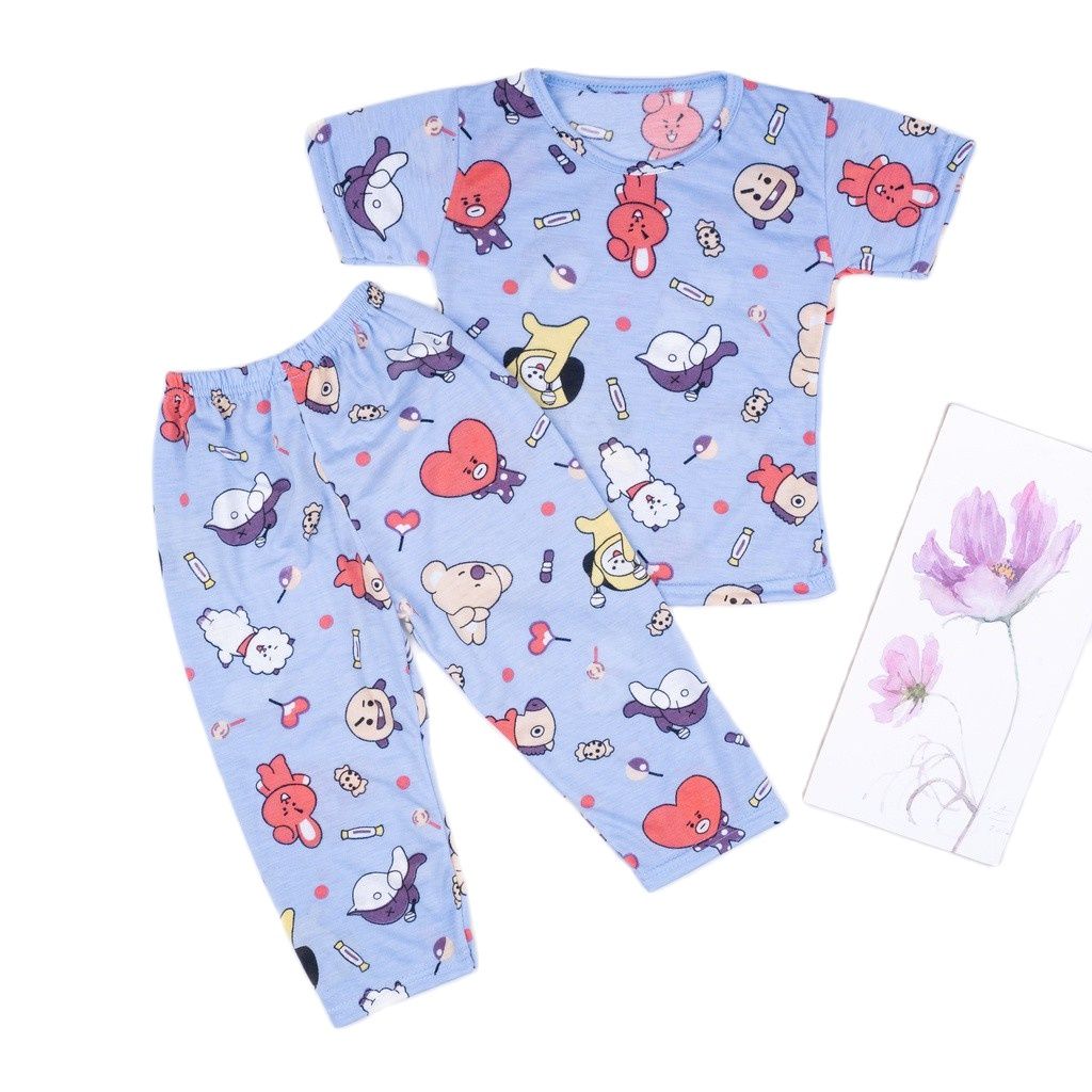 ZASKIYA - Set Anak / Setelan Baju Celana Pendek &amp; Panjang / Kaos Anak Motif Karakter