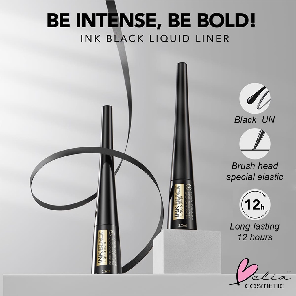 ❤ BELIA ❤ YOU Ink Black Liquid Liner 2.2ml | Black Eyeliner | Hitam Waterproof Tahan Lama BPOM