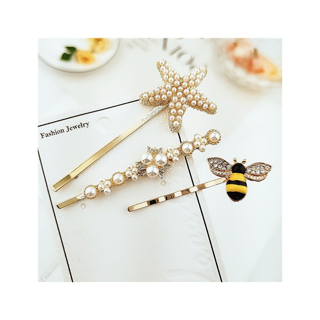 LRC Jepit Rambut Fashion Starfish Bee Bee Starfish Hairpin F56944