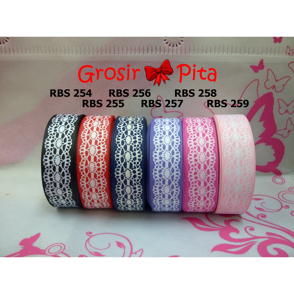 

(25 yard) Pita Grosgrain Motif RBS 254,255,256,257,258,259 | Toko Bahan Craft | Grosir Pita