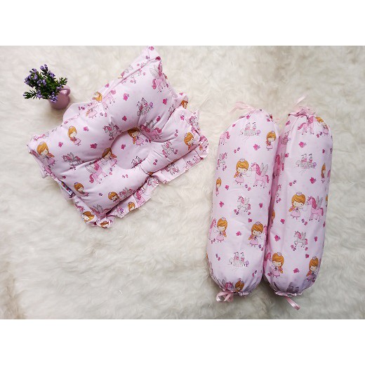 TERMURAH!! 1SET BANTAL &amp; GULING BAYI MOTIF PERLENGKAPAN TIDUR BAYI 1BANTAL 2GULING (KAWAII)