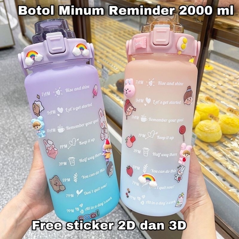 Botol Minum 2 Liter Botol Minum Viral Botol Pelangi Botol Minum Motivasi