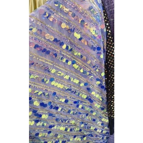 Kain sequin gradasi / bahan sequin seribu Payet / gradasi multi colour/ cocok untuk gaun, dress,dll