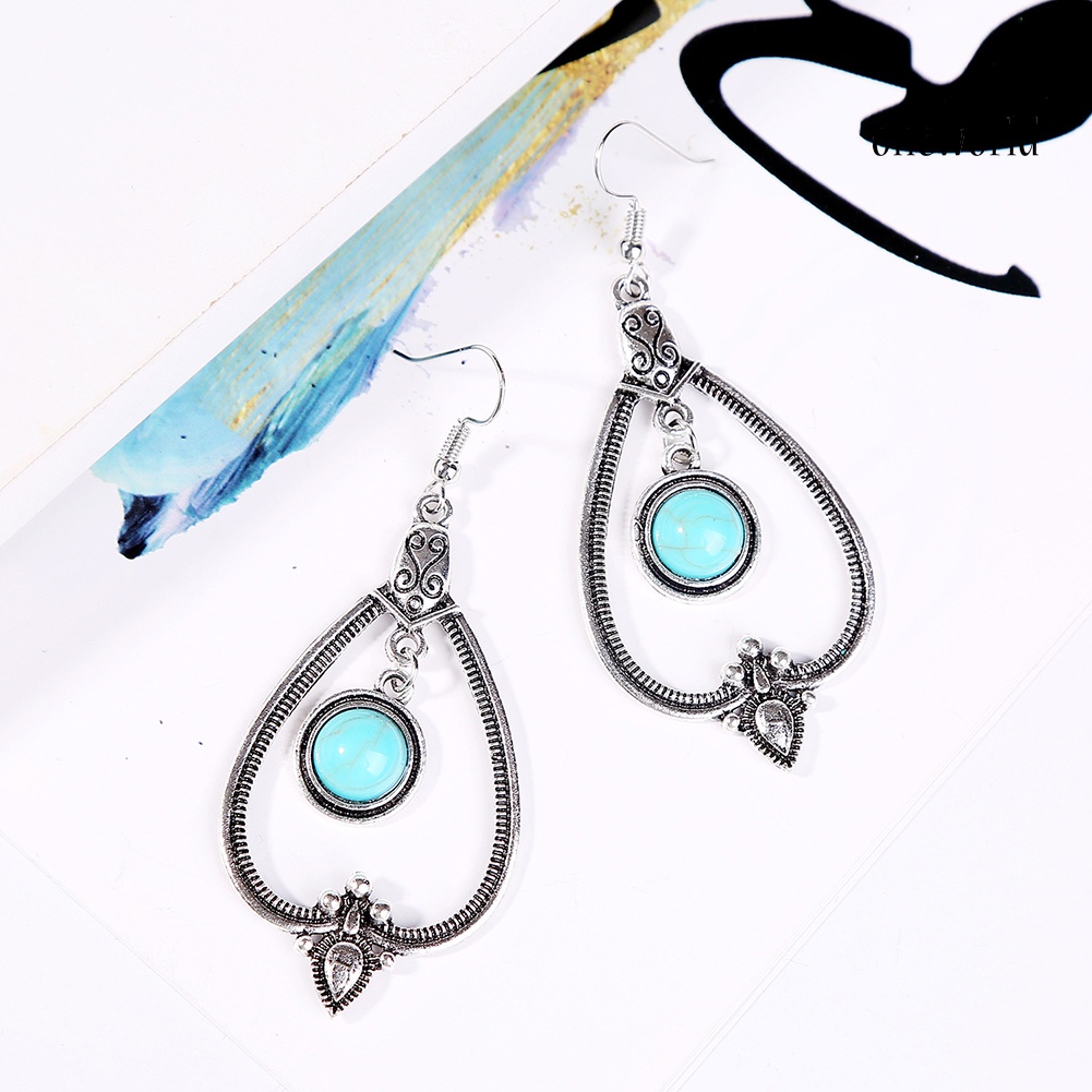 OW# Retro Women Bohemian Ethnic Geometric Dangle Eardrop Hook Earrings Jewelry Gift