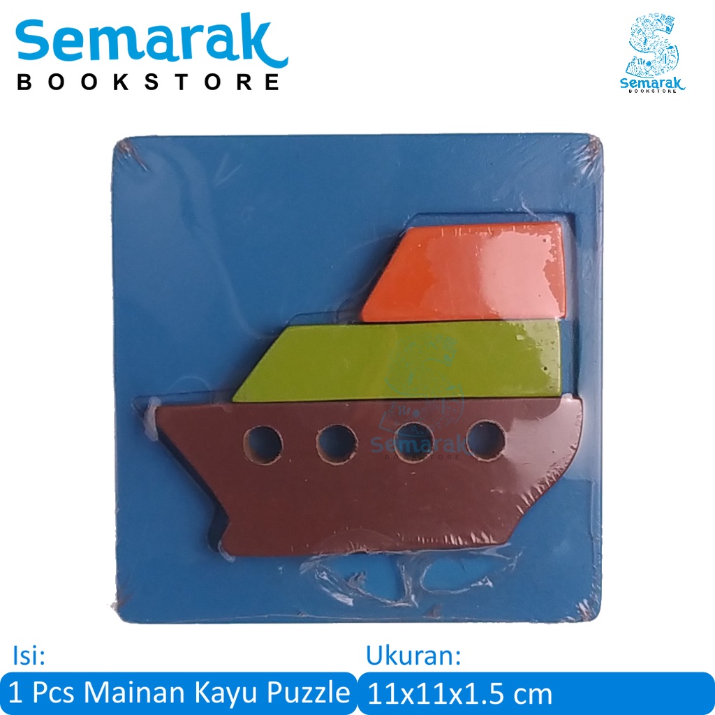 Omocha Puzzle Cat Bingkai Kapal Laut Mainan Kayu