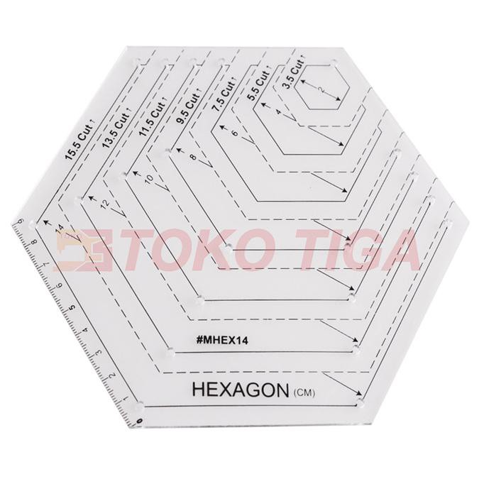 

Sale Quilting Ruler / Penggaris Patchwork - Model Persegi 6/Hexagon-Mhex14 Dijamin Ori