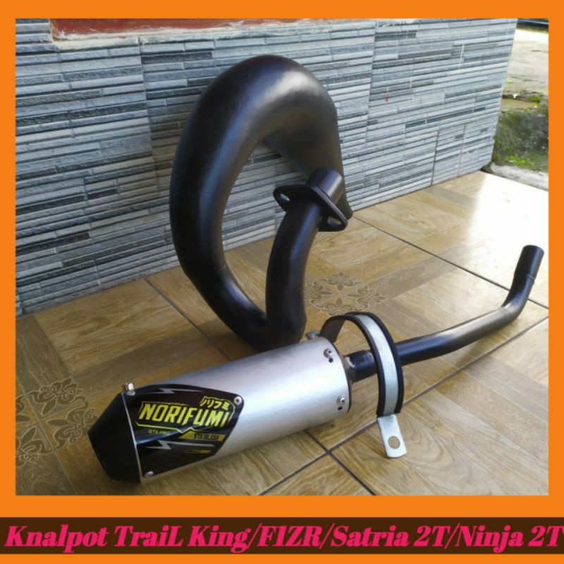 Knalpot Trail GTX fizr F1ZR ..YT 155..Rx KING.. Satria..Ninja R RR SS Black Dop