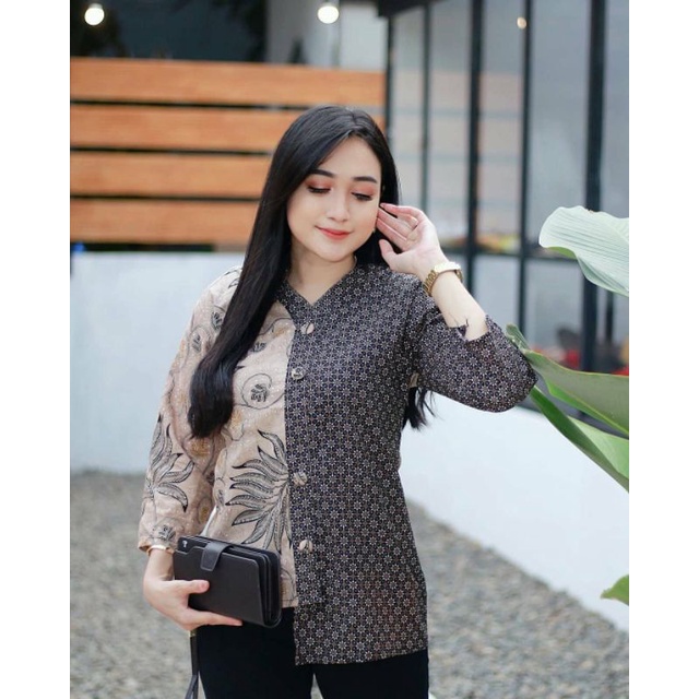 MCbatik Blouse Batik | Atasan Blouse Batik Wanita Blouse Kantor Tampil Elegan