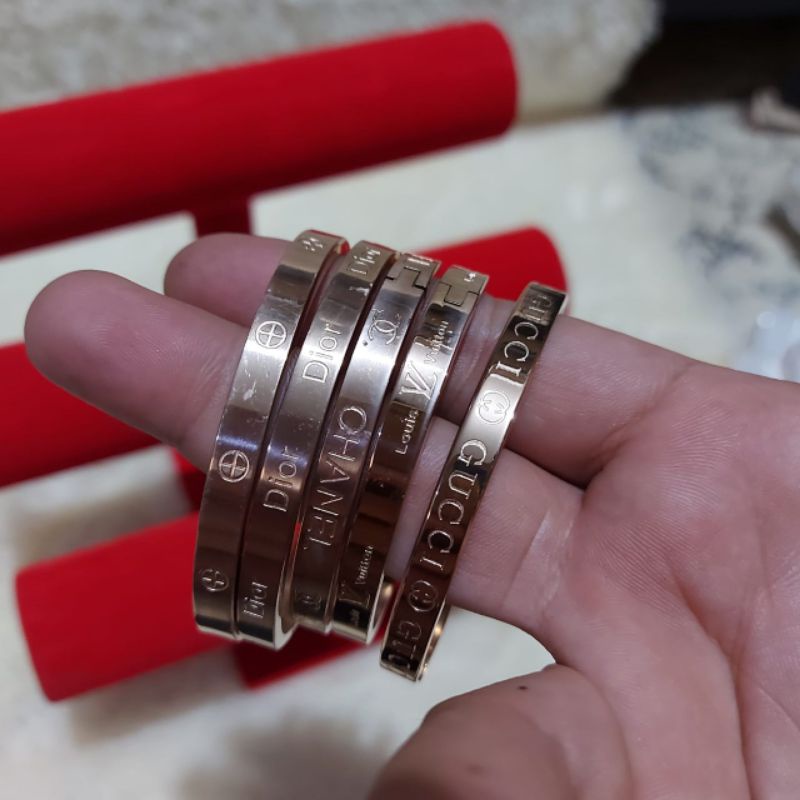 4s Grosir Solo || Gelang Titanium Rose Gold || Gelang Titanium Nagita Perhiasan Wanita Anti karat Lapis emas rose gold premium | Titanium Perhiasan Gelang Wanita