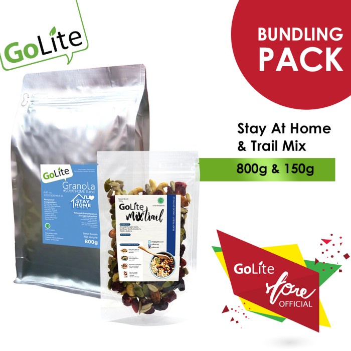 

Jual Golite Granola Stay At Home 800Gr & Trail Mix 150Gr