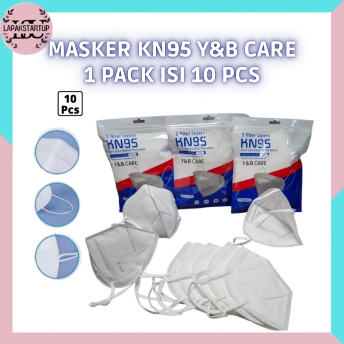 Masker KN95 Y&B Care Earloop Isi 10 Pcs Ergonomic Design LS