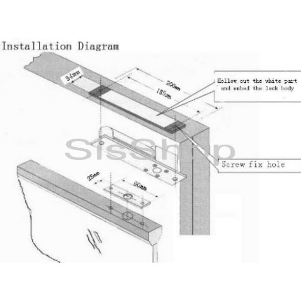 ELECTRIC DROP BOLT MORTISE LOCK KUNCI PINTU DOOR ACCESS 5 KABEL DELAY