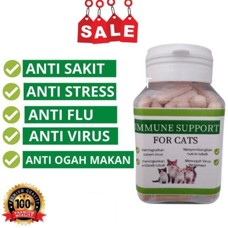 immune support cat vitamin kucing isi 50 kapsul