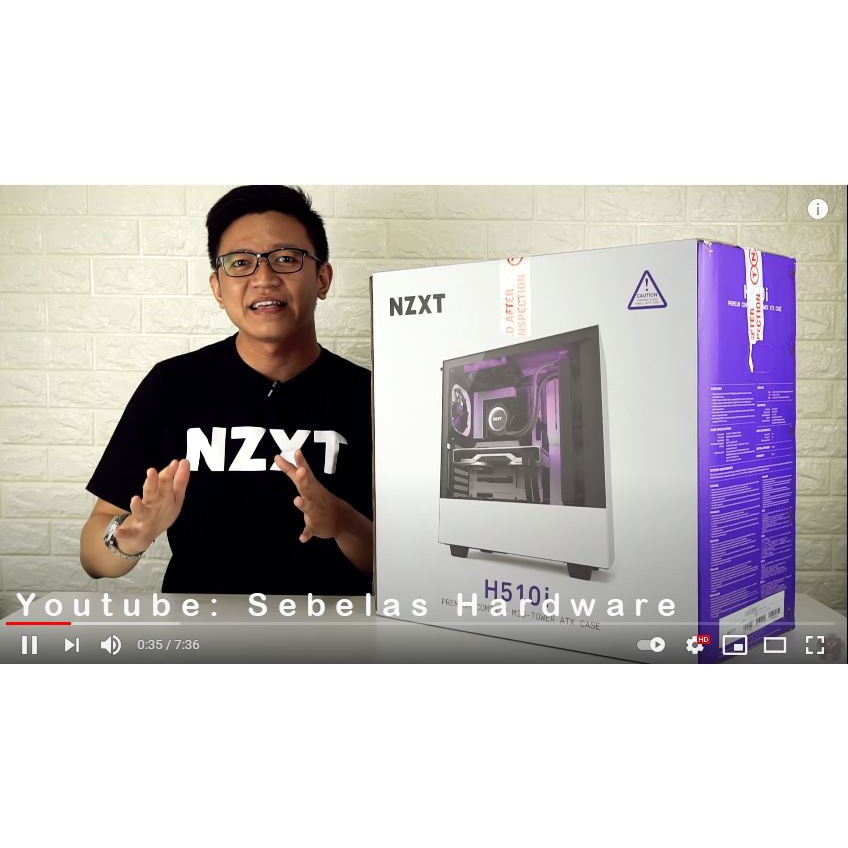 [tanpa palet kayu] Casing NZXT H510i RGB Matte Tempered Glass Mid Tower PC Case | Black or White