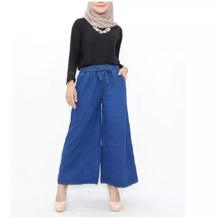 HIGH WAIST KULOT JEANS WANITA PREMIUM / CELANA KULOT JEANS RAWIS