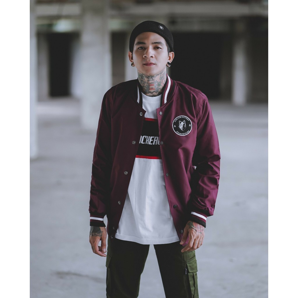 Jaket Baseball Pria Wanita/Jaket Harington Wov Indigo Premium Murah Distro Bandung